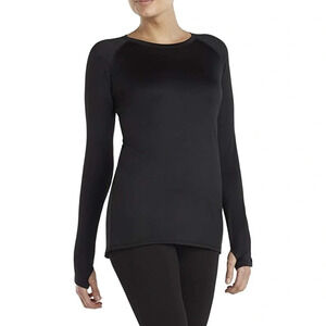 Cuddl Duds ClimateRight Plush Warmth Soft Long Sleeve Crew with Thumbholes